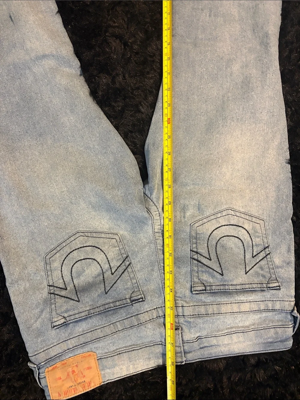 True Religion Men's Slim Straight Jeans in Light Blue
